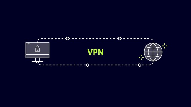 VPN Working Process Animation | Secure Connection Motion Graphic
