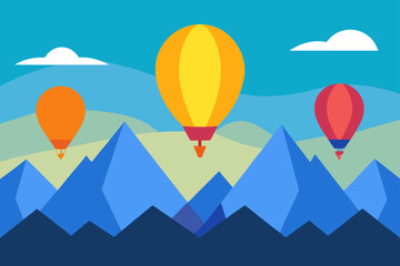 Balloons over peaks