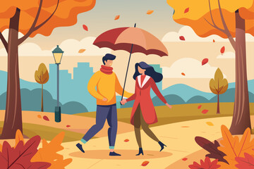 Couple with umbrella