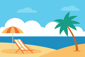 Beach with palm tree