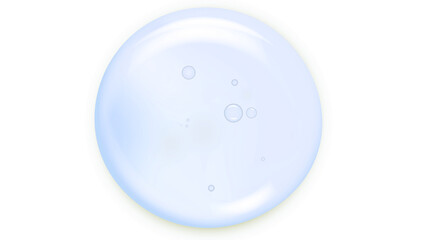 Translucent Blue Gel Drop with Bubbles