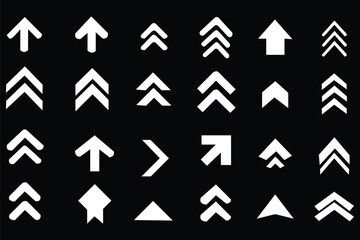 Arrow icon set, arrow cursor collection, different arrow signs, black arrows icons