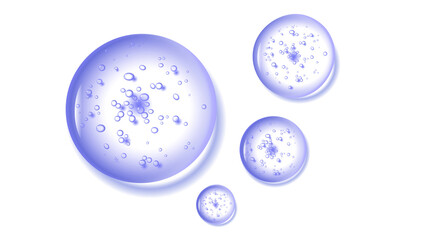 Translucent Blue Gel Drop with Bubbles