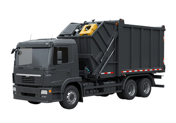 Modern garbage truck ready for urban cleanup duty