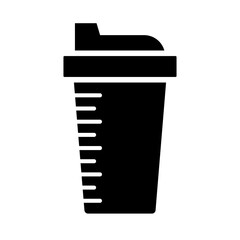 Black protein shaker silhouette icon. Vector.