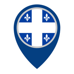 Obraz premium Quebec flag map pin icon. Vector.