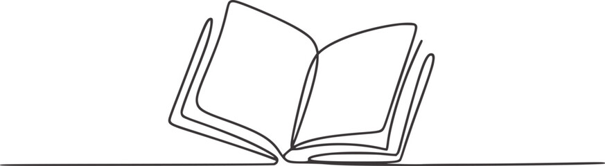 Open book line drawing minimalist illustration