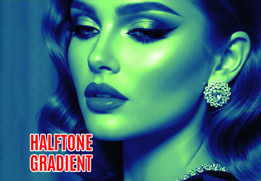 Halftone Gradient Photo Effect