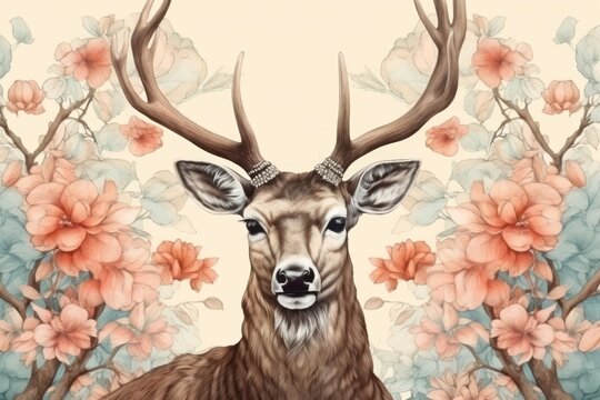 Deer wildlife drawing animal.