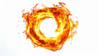 Ring of Fire on White Background
