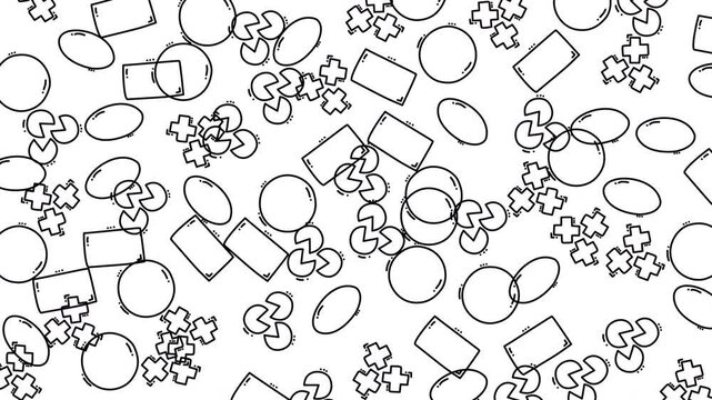 Geometric Shapes Pattern Black and White Background Design