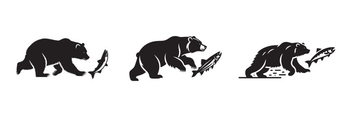 Obraz premium Bear Fishing: A Visual Story of Natures Bounty.