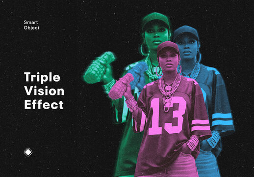 Triple Vision Photo Effect Template