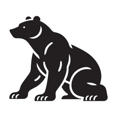 Fototapeta premium Black Bear Silhouette: Majestic Wildlife Illustration.