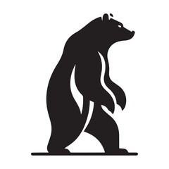 Obraz premium Silhouette of a Grizzly Bear Standing Tall and Proud.