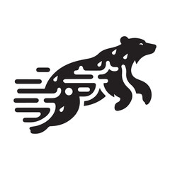Dynamic Bear Silhouette: A Symbol of Speed and Power.