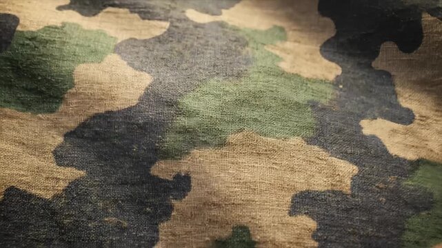 Detailed Camouflage Fabric Texture Close Up