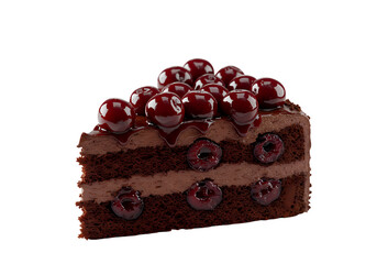 Delicious cherry chocolate cake slice indulgence