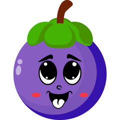 Obraz premium Cute Mangosteen Character Illustration