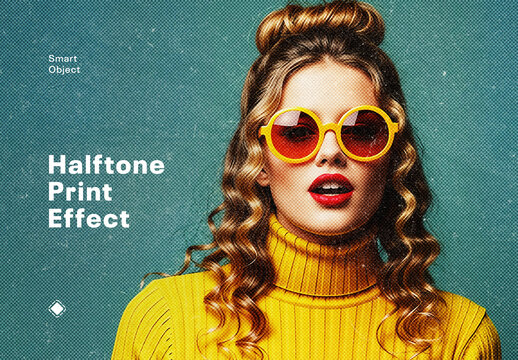 Bright Print Halftone Photo Effect