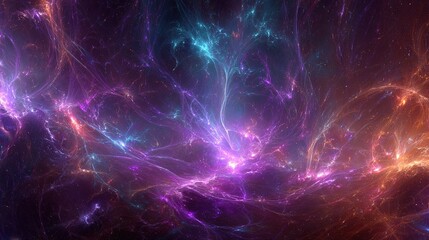 Colorful Space Nebula With Glowing Colors