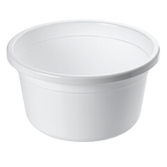 Empty white plastic basin, slight angle