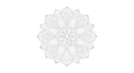 Intricate floral mandala pattern with detailed petal designs, perfect for meditation or coloring