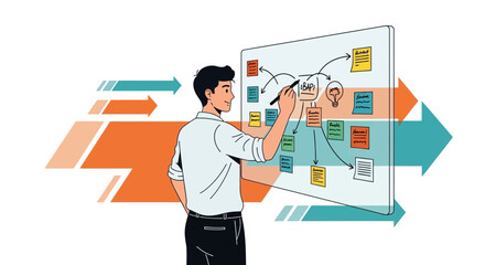 Business Strategist Drafting Innovation Concepts And Visualization Plans