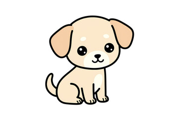Cute puppy illustration with big shiny eyes