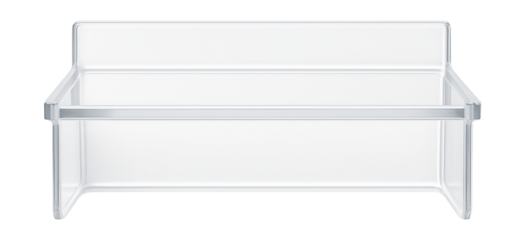 A small acrylic shelf perfect for above a bathroom sink.