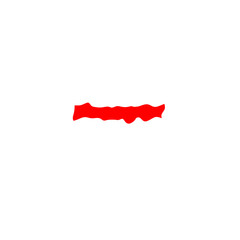A simple, bold, graphic representation of a wavy red line on a clean white background