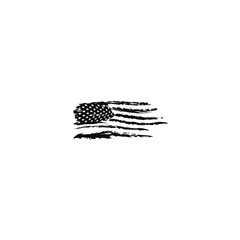 Artistic Sketch of a Waving American Flag with a Grungy, Textured Appearance, Representing Freedom and National Identity and Heritage