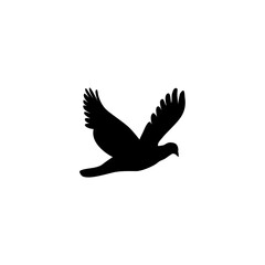 Silhouette of a Flying Dove Symbol of Peace and Freedom Represented in Vector Form