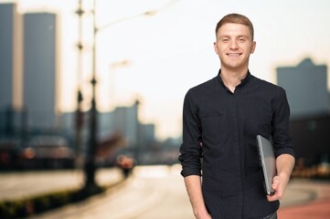 Handsome top manager business man in formal suit.