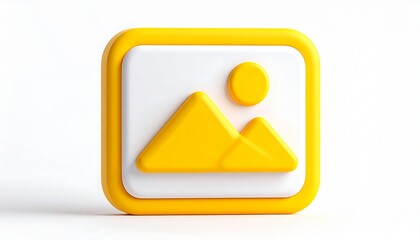 A glossy yellow warning triangle sign vector symbol for web and business design with a white background