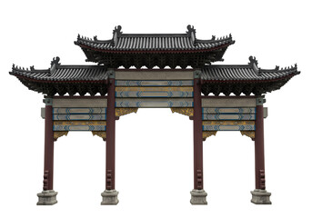 Ornate Asian gate welcomes visitors to sacred spaces