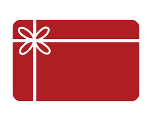 Red Gift Card Icon — Minimal Present Voucher Vector