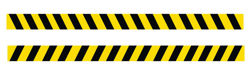 Yellow and Black Caution Tape — Warning Danger Safety Barrier Vector Illustration