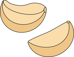 Peeled garlic cloves illustration, perfect for kimchi ingredients, Korean food, pasta ingredients or cooking spice design. Simple and minimal png in warm beige tones.