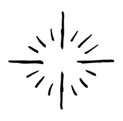 Abstract burst of brightly colored light streaks and particles illuminating dark space isolated on transparent background