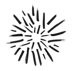 Explosive burst of vibrant colors and abstract shapes representing energy and dynamism isolated on transparent background