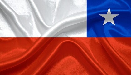 Chile flag with white-red stripes and blue square featuring white star.