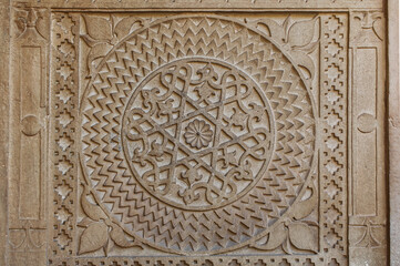 Gwalior fort ornate interior. Gwalior Qila, Madhya Pradesh, India.