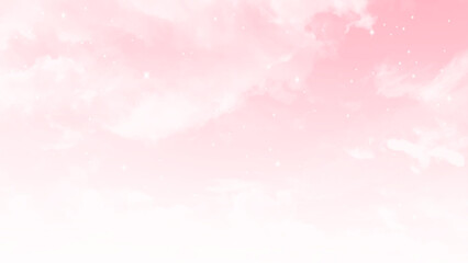 Pink sky with white clouds.. Pink sky with white cloud. The firmament before a large storm. Sweet dream background.