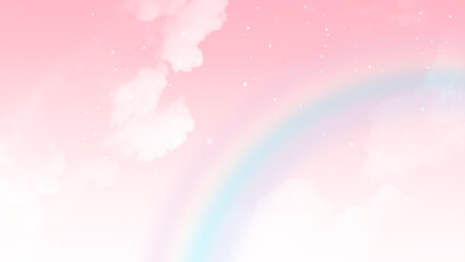 Pink sky with white clouds.. sweet dream background love and happiness  © Sharmin