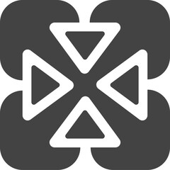 the logo consists of arrows inwards. Abstract, outline and elegant.