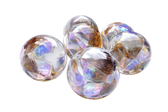 Cluster of iridescent glass spheres