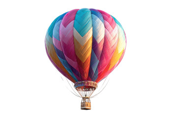 Fototapeta premium Vibrant hot air balloon against black background