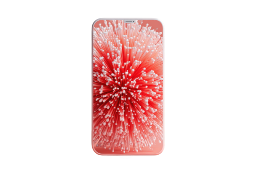 Abstract phone display, coral-toned