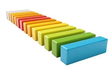 Colorful 3D rectangular blocks in a gradient